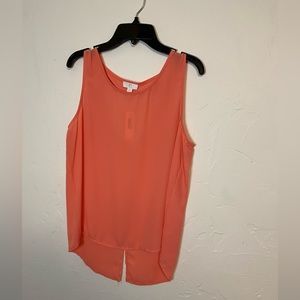 Coral blouse with keyhole in back size small
